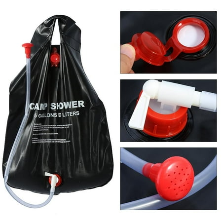 NALCY Sac de Douche Solaire Camping 20L Escalade Voyage Chauff/é /à L/énergie Solaire Portable Eau Chaude avec Flexible Amovible /à 45/°C T/ête de Douche Commutable pour Randonn/ée